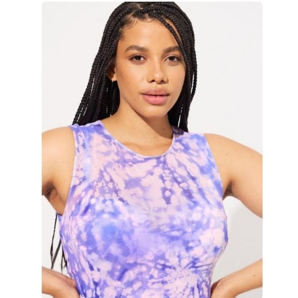 Torrid 5 DD/F Underwire Long Mesh Overlay Swim Dress With Brief - Picture 4 of 12